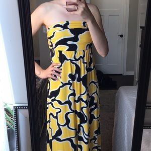 Yellow and Black Maxi Dress